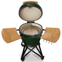 Barbecue au charbon de bois en céramique Kamado de 24 pouces avec pierre à pizza, four à fumoir extérieur robuste pour le camping en plein air