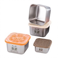 Boîte à condiments en acier inoxydable 304 avec couvercle métallique, mini assiette à salade, coupelle à sauce hermétique, boîte à assaisonnements de style japonais