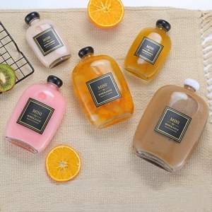 Bouteille plate en verre scellée à épaule inclinée de 100 ml, 250 ml, 350 ml, 500 ml pour lait, kombucha, thé, café infusé à froid, avec couvercle blanc - Product Image 6