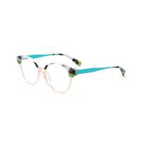 Gafas de Acetato de Moda Unisex, Estilo Vintage, Ojo de Gato, Ligeras, Monturas Transparentes con Degradado de Color, para Uso Diario
