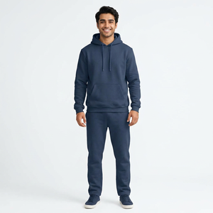 Conjunto Deportivo Unisex 2 en 1, Estilo Urbano, Ecológico, Lavado Ácido, 100% Algodón, Sudadera con Capucha y Pantalones Deportivos, Diseño Sólido con Estampado Animal - Product Image 1