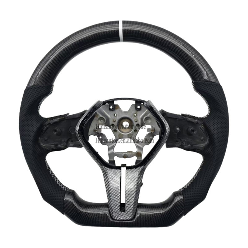 หนังเจาะรู + คาร์บอนไฟเบอร์ + แถบ whitetop + เย็บสีขาว