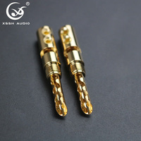 Konektor Jack Speaker YIVO XSSH Audio Grosir Tipe Sekrup Male Banana Plug Berlapis Emas Kuningan untuk Amplifier Audio