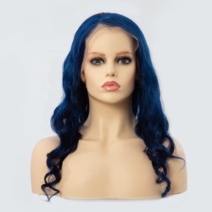 En gros 6 pouces séparation cheveux humains avant de lacet perruques à <span class=keywords><strong>new</strong></span> <span class=keywords><strong>york</strong></span> en couleur bleue - Product Image 1