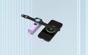 2024 Mini Portable Smart Watch Charger 5000mAh LED Display Wireless Charging Type-C <strong>Input</strong> Dual USB 20W LI-Polymer Battery - Product Image 3