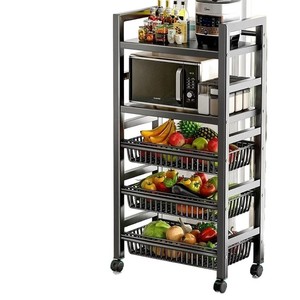 Estante de Cocina Metálico de Alta Calidad, Multifuncional, de Múltiples Niveles, Independiente, Multiusos, para Almacenamiento en la Cocina - Product Image 1