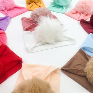 Nouveau bandeau de cheveux en nylon Big Pom <span class=keywords><strong>foulard</strong></span> pour enfants bandeau de décoration de cheveux mignon pour enfants - Product Image 3