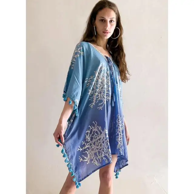 Maxican Dresses Resort Wear Handmade Best Quality Material Summer Women Embroidered Ankle Length Long