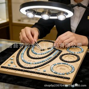 Wood Beading Design Tray 6 7 8 In Bracelet <b>Necklace</b> Measuring Jewelry Making Tool Display Tray - Product Image 2