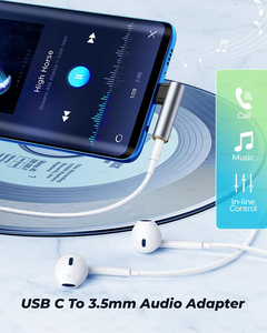 OEM ODM LOGO <span class=keywords><strong>USB</strong></span> C a 3,5mm Adaptador de audio <span class=keywords><strong>Conector</strong></span> de auriculares hembra Dongle Aux Adaptador DAC Estéreo HiFi Ángulo recto <span class=keywords><strong>para</strong></span> iPhone 15 - Product Image 3