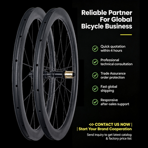 Conjunto de Rodas de Bicicleta de Estrada RUJIXU 700C 50mm em Fibra de Carbono com Freio a Disco, Eixo Passante, Cubo Dianteiro/Traseiro, Compatível com Tubeless, 24 Raios para Bicicletas de Estrada - Product Image 5