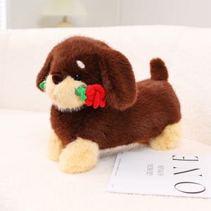 33cm sevimli Dachshund peluş oyuncaklar kırmızı gül dolması hayvan tutan-oynak kolaylığı-zamansız yoldaşlar - Product Image 2