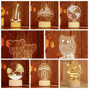 Lámpara de mesa con diseño de <span class=keywords><strong>Anime</strong></span> personalizado para niños, luz LED de noche pequeña con USB, ilusión 3D, regalo de vacaciones, decoración del hogar - Product Image 4