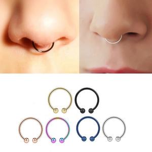 Piercing quirúrgico de acero al vacío para el cuerpo, joyería de Aro para labio, oreja, tabique, tipo C, Clip para labios, anillo para nariz, 316L - Product Image 2