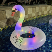 Piscine gonflable Flamingo Flotteurs avec lumières Tubes de piscine à énergie solaire Flamingo pour divertissement aquatique de loisirs pour adultes