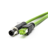 Conector RJ45 M12 a Cable, Hembra a Macho, Conector X, 8 Pines Ethernet, Código D, Codificación A, 4 Pines, 8 Pines, Codificado X, Ensamblaje de 4