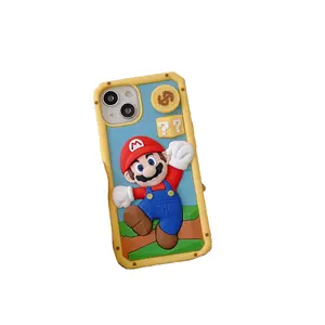 Klassische Karikatur 3D Mario Telefonhülle Silikon für Iphone 11 12 13 14 Promax Telefonschutz niedliches Mädchen Telefonhülle Zubehör