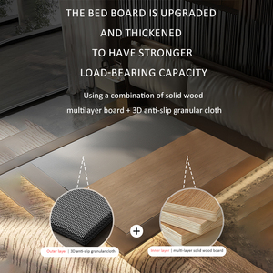 Cao cấp Ý da đôi khung giường sang trọng mềm treo Thạc sĩ phòng ngủ giường với ánh sáng yên bao gồm các tính năng lưu trữ - Product Image 5