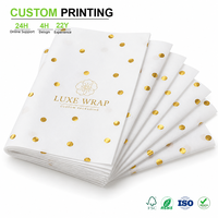 Kertas Tisu Custom Bermotif Titik dengan Corak Titik Emas dan Desain Garis Bunga untuk Kemasan Press Kit, Kualitas Grosir