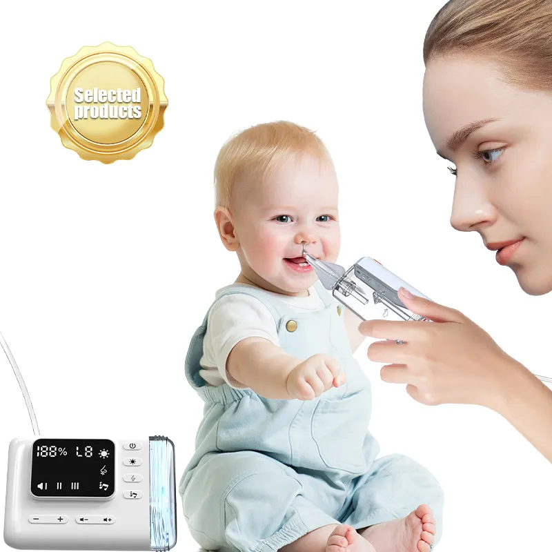 2024 new anti back flow design Newborn Baby Children Nose Aspirator with smart sensor light low noise Electric Nasal Aspirator
