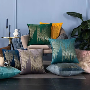 Funda De Almohada cuadrada de terciopelo con lunares geométricos a la moda, técnica tejida, decoración del hogar, funda de cojín en blanco de felpa - Product Image 1