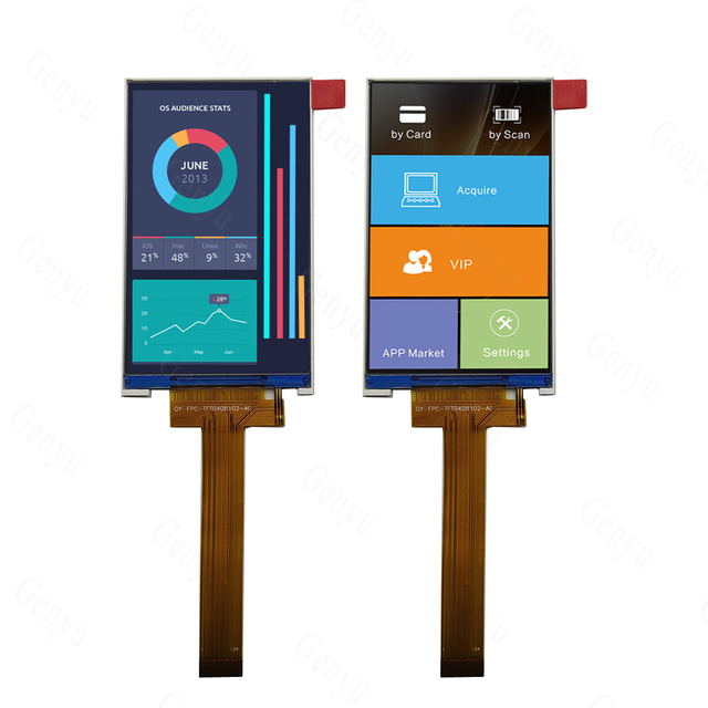 Genyu 3.97 Inch 480x800 Resolution IPS TFT Screen GC9503 24 Pin COG+FPC 3.97" TFT LCD Display with MIPI Interface