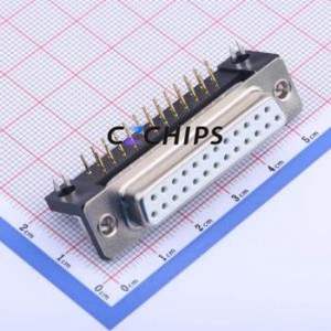 X0325FC2W1 D-Sub/VGA Connector Bent Lead Through Hole Connector Standard D-Sub Female 25P Right Angle Insert - Product Image 1