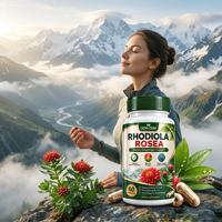 Capsules d'adaptogène Rhodiola Rosea personnalisées OEM/ODM, Complément Herbal Naturel pour le Soin Immunitaire, la Vitalité Quotidienne et le Soutien Anti-Stress