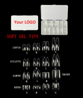 Gel souple pour extensions d'ongles, couverture complète, lot de pièces, pressoir, style cercueil moyen