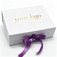 Individuell Bedruckte Premium Faltbare Geschenkbox aus Festem Papier mit Luxuriösem Banddesign und Geprägtem Klebeband-Verschluss