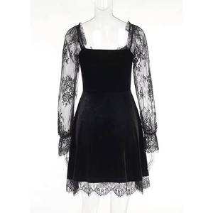 Nouvelle Collection 2026 : Robes Sexy en Dentelle pour Femmes, Costumes d'Halloween pour Filles, Robes Noires Gothiques Rétro en Velours pour Adultes – Vente en Gros - Product Image 4