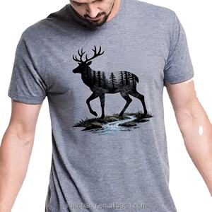 ポリエステル50％ 綿25％ レーヨン25％ ブレンド カスタムプリント メンズTシャツ、オリジナルロゴ入り トライブレンド ソフトTシャツ - Product Image 3