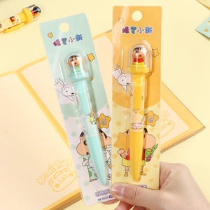 Bolígrafo de punta redonda con diseño de paisaje de Crayon Shinchan, adornos de dibujos animados, 0.5mm, negro, de plástico, bonito bolígrafo de presión KUKI - Product Image 1