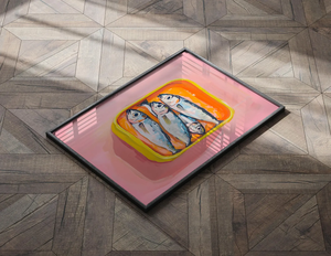 Impresiones Artísticas de Pintura al Óleo de Sardinas, Arte de Naturaleza Muerta de Sardinas, Arte de Cocina Francesa, Decoración de Comedor - Product Image 4