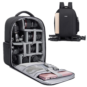 Sac à dos pour appareil photo avec fermeture éclair, style étui décontracté en nylon pour l'extérieur, imperméable, support de trépied, bandoulière - Product Image 2