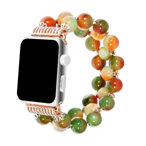 Encanto hecho a mano elástica tramo de imitación pulsera de perlas de cristal de las mujeres Apple Watch <span class=keywords><strong>Serie</strong></span> 3 2 1 - Product Image 3