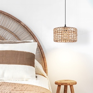 Nouveau Design Bambou Pendentif Lumière À La Main En Rotin Moderne Lustre Restaurant Suspension Cuisine Îlot Led Suspension Lumière - Product Image 1