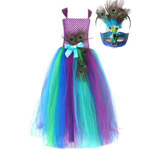 Robe de princesse elfe bleue et violette HP Cosplay, jupe mignonne pour fête de Purim, robe longue pour enfants, pour filles - Product Image 2