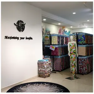 Shaoxing Factory Großhandel gewebte bedruckte Leinen Stoff Blumen Muster Baumwolle und Leinen Stoff für Kleidungs stück