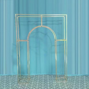 KE-FS004 <b>Wedding</b> Stage Gold Metal Iron Frame Flower <b>Stand</b> Screen Background Gold Arch Frame <b>Backdrop</b> Decoration - Product Image 3