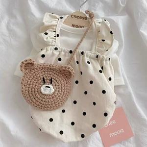 Manufacturer Wholesale Luxury Cotton Polyester <b>Linen</b> Modern Pet Princess Skirt Dog All Seasons Thin Style Polka Dot <b>Sun</b> - Product Image 1