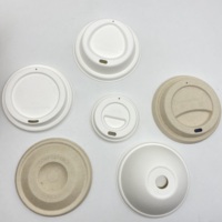 Couvercles de tasse à café naturels et blancs compostables de 80mm 90mm avec bouchon