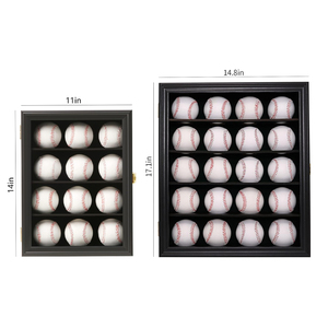 Caja <span class=keywords><strong>de</strong></span> exhibición <span class=keywords><strong>de</strong></span> madera <span class=keywords><strong>de</strong></span> béisbol, 20 soportes <span class=keywords><strong>de</strong></span> béisbol, cajas decorativas <span class=keywords><strong>de</strong></span> <span class=keywords><strong>sombra</strong></span> 3D con cerraduras para exhibición <span class=keywords><strong>de</strong></span> pelotas <span class=keywords><strong>de</strong></span> cricket - Product Image 4