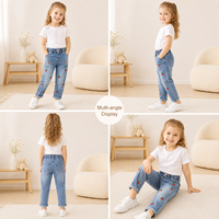 Nouveaux Jeans Enfant 2026 pour 1-5 ans, Pantalon Droit en Denim Lavé Extensible Brodé pour Enfants
