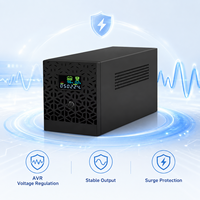 Onduleur interactif en ligne 1200VA avec écran LCD, régulation de tension AVR, protection contre les surtensions, alimentation de secours pour ordinateur, bureau, routeur, TPV, vidéosurveillance