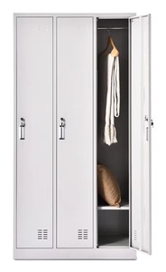 Meuble de bureau convertible moderne en acier à 3 portes, armoire métallique modulaire pour salle de sport, maison, hôtel, salon, bibliothèque, chambre à coucher, finition poudrée - Product Image 6