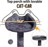 Arbre à chat multi-niveaux robuste en velours avec poteaux à gratter en sisal naturel, structure d'escalade en peluche pour grands chats d'intérieur