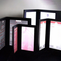 Porte-menu en cuir de haute qualité pour restaurant, éclairé par LED