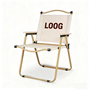 Kermit Patio al aire libre Jardín Camping silla portátil plegable Picnic silla Oxford tela diseño moderno madera maciza aluminio Metal - Product Image 1