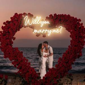 Panneau néon « Veux-tu m'épouser » 23,2 x 12,5 pouces, lumière LED avec variateur de luminosité à distance pour fête de fiançailles, demande en mariage, décoration de mariage - Product Image 6